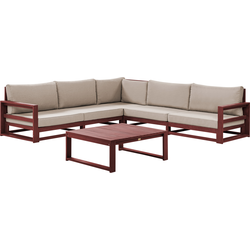 TIMOR - Loungeset 5 zits - Taupe - Acaciahout