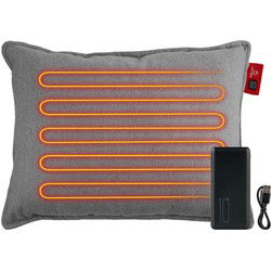 Feel Home - Verwarmend Kussen - Effen Grijs 45x60cm - met 10000mAh Power bank