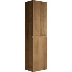 Badplaats Badkamerkast Angela 40 x 35 x 170 cm - Eiken - Hangende Kolomkast met 2 Deuren