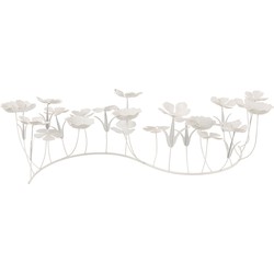 J-line - Decoratie Bloemen Metaal Wit Large - 79x32.5x20cm