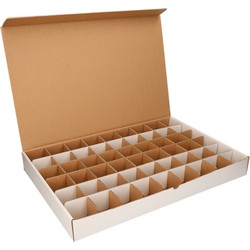 2x Opbergdozen met 6 cm vakken - Opbergbox