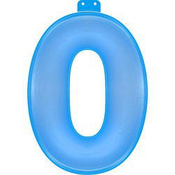 Opblaasbaar Cijfer 0 Blauw 35cm