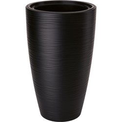 Form Plastic Plantenpot/bloempot - kunststof - zwart - 30 x 48 cm - Plantenpotten