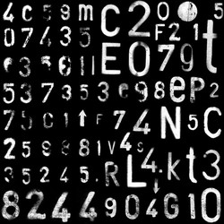 ESTAhome fotobehang letters and numbers zwart en wit - 300 x 279 cm - 157711