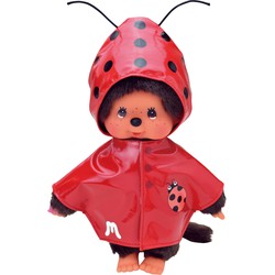Monchhichi Monchhichi knuffelpop kleren Fashion Rode Regenjas Met Lieveheersbeestje