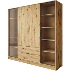 Meubella - Kledingkast Kaden - Eiken - 206 cm