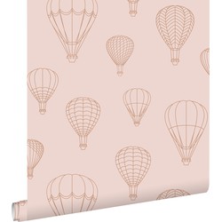 ESTAhome behang luchtballonnen terracotta roze - 50 x 900 cm - 139720