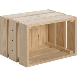 Kassa van massief grenen, modulair en stapelbaar - L38,4 x H28 cm