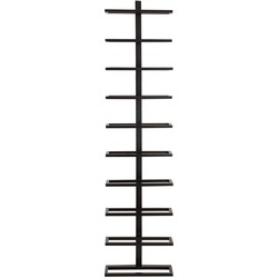 PTMD Icon Wijnrek - 10 x 27 x 116 cm - Ijzer - Zwart