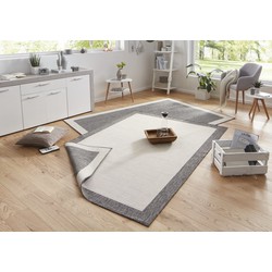 Omkeerbaar vloerkleed - Binnen & Buitenkleed Panama- Grijs / Crème - 80 X 350 CM