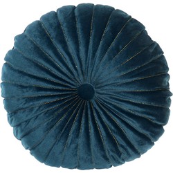  Fluwelen Kussen Oriental - Rond - Blauw - Ø 40 cm (incl. vulling) 