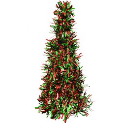 Clayre & Eef Kerstdecoratie Kerstboom Ø 17x38 cm Rood Kunststof