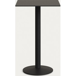 Kave Home - Witte hoge Esilda-tafel met zwart gelakte metalen poot 60 x 60 x 96 cm