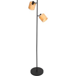 Steinhauer vloerlamp Bambus - zwart - bamboe - 28 cm - E14 fitting - 3670ZW