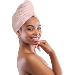 MARBEAUX Haarhanddoek - Hair towel - Hoofdhanddoek - Microvezel - Badstof - Licht roze