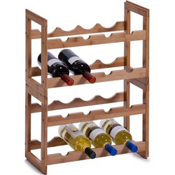 2x Houten wijnflesrek/wijnrekken stapelbaar voor 16 flessen 47 cm - Wijnrekken