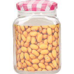 Plasticforte Weckpot/inmaakpot Classic - 400ml - kunststof - draaideksel roze - D7 x H11 cm - Weckpotten