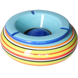 Asbak - gekleurd - rond - 19 cm - keramiek - buiten - terras asbakken - Asbakken