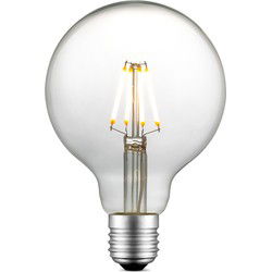 Edison Vintage LED filament lichtbron Globe - Helder - G95 Deco - Retro LED lamp - 9.5/9.5/13.5cm - geschikt voor E27 fitting - Dimbaar - 4W 440lm 3000K - warm wit licht