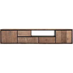 DTP Home Hanging TV stand Metropole large, 2 doors, 3 drawers, open rack,40x195x40 cm, recycled teakwood