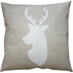 Clayre & Eef Kussenhoes  45x45 cm Beige Polyester Hert Sierkussenhoes