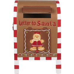 Clayre & Eef Brievenbus 22x18x34 cm Bruin IJzer LETTER TO SANTA Kerstdecoratie