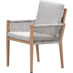 Sardinia dining fauteuil - light teaklook - TPU rope sand -  dark sand