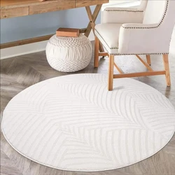 Rond Laagpolig vloerkleed - Junius Modern Wit - 160 X 160 Rond CM