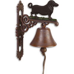 A PAIR OF CAST IRON DACHSHUND BELLS