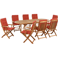 Beliani MAUI PREMIUM - Tuintafelset-Lichte houtkleur-Acaciahout