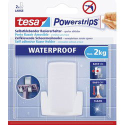 Tesa scheermeshouder - 1x - wit - kunststof - 2 kg - waterproof - Handdoekhaakjes