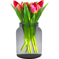 Hakbijl Glass Bloemenvaas Shape - transparant - eco glas - D19 x H25 cm - Melkbus vaas - Vazen