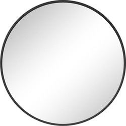 Badplaats Spiegel Concave 80 x 80 cm - Zwart - Badkamer Spiegel Rond