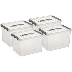 Set van 12x stuks kunststof opbergbakken 22 liter 40 x 30 x 26 cm - Opbergbox