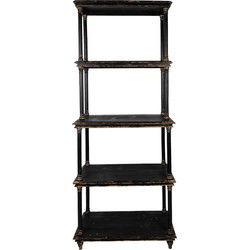 Clayre & Eef Boekenkast Zwart Hout