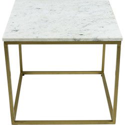Kick bijzettafel Marble 50x50cm - Wit