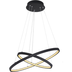 Metalen Cirkelvormige LED Hanglamp - Zwart