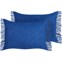 Beliani MABA - Sierkussen-Blauw-Katoen
