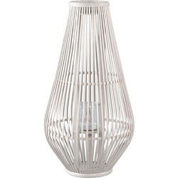 PTMD Lantaarn Lysia - 35x35x68 cm - Glas - Wit