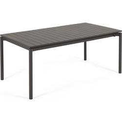 Kave Home - Zaltana uitschuifbare aluminium buitentafel met mat donkergrijze afwerking 180 (240) x 100