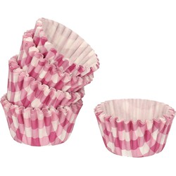 90x Mini muffin en cupcake vormpjes paars papier 4 x 4 x 2 cm - Muffinvormen / cupcakevormen