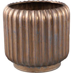PTMD Bloempot Eevie - 26x26x26 cm - Keramiek - Brons