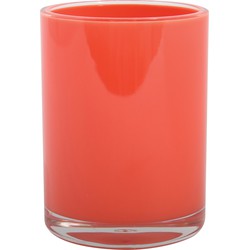 MSV Badkamer drinkbeker Aveiro - PS kunststof - rood - 7 x 9 cm - Tandenborstelhouders