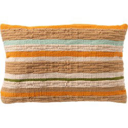 Dutch Decor MANTE - Kussenhoes 30x50 cm - natuurlijke look - strepen - Peach Caramel - multicolor - Dutch Decor