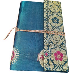 Furnilux - Handgemaakt gebonden dagboek -Vintage Notebook - Notitieboekje van zijdestof