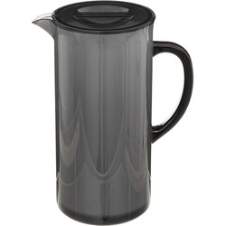 5Five Sapkan/schenkkan karaf met deksel - zwart - 1950 ml - kunststof - Schenkkannen