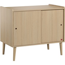 Dressoir 2 Schuifdeuren Eiken Décor L100 cm - Retro