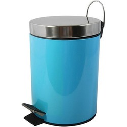 MSV Prullenbak/pedaalemmer - metaal - turquoise blauw - 5L - 20 x 28 cm - Badkamer/toiletA‚ - Pedaalemmers