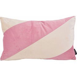 Velvet Swirl Roze/Crème | 30 x 50 cm  | Kussenhoes | Fluweel/Polyester