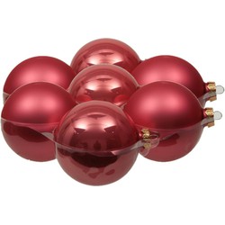 8x stuks glazen kerstballen bubblegum roze 10 cm mat/glans - Kerstbal